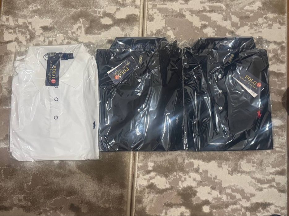 Чоловіче поло Polo Ralph Lauren (Чорне / Біле) Нові з бірками