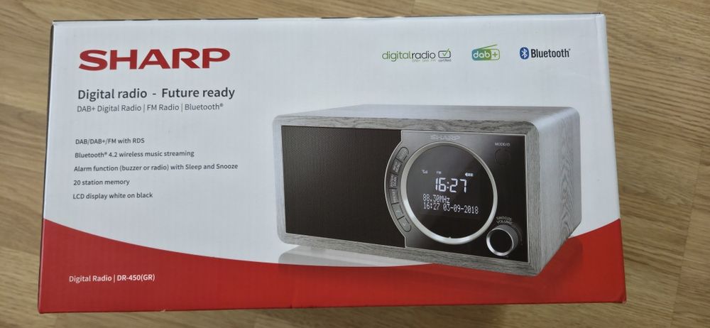 Radioodbiornik Sharp DR450(GR) Szare - FM/DAB+/Bluetooth
