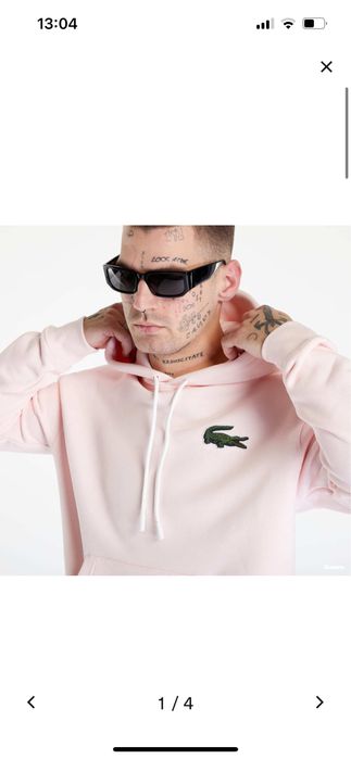 Худі lacoste ніжно рожеве унісекс розмір s