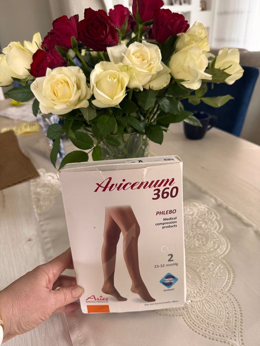 Rajstopy kompresyjne Avicenum 360 PHLEBO, czarne, nowe