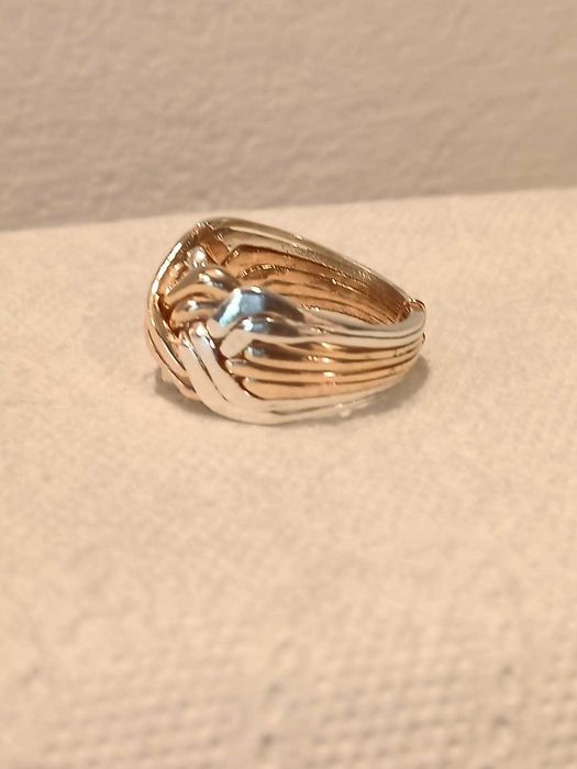 8 cz sygnet arabski srebro łączone z brązem (925)