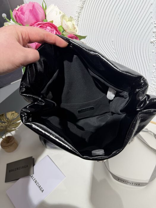 Сумка Balenciaga Monaco шкіра | чорна | срібна фурнітура