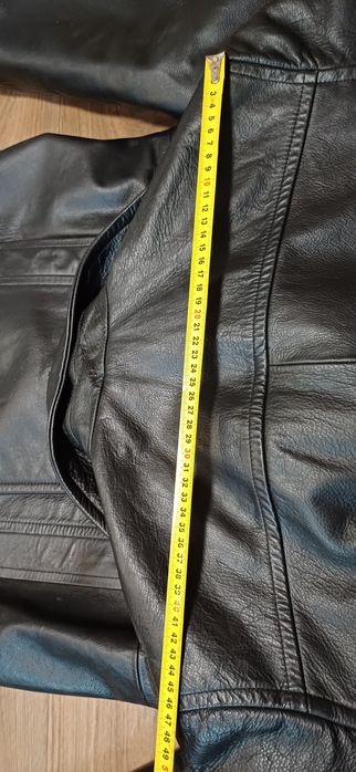 Шкіряна плащ куртка