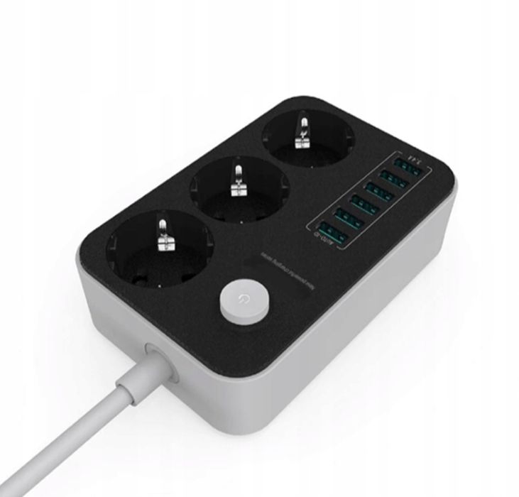 Listwa Zasilająca Przedłużacz 6 USB 3 Gniazda