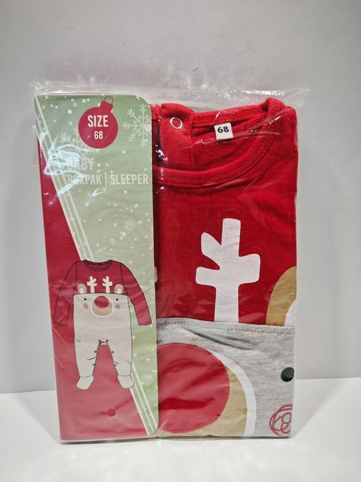 Śpioszki Świąteczne Czerwone Renifer 68