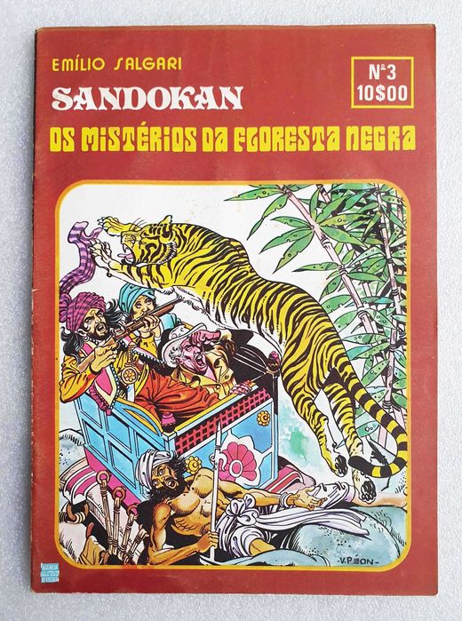 Antigo Livro BD ~ "Sandokan - Os Mistérios da Floresta Negra" ~ nº3 ~ Agencia Portuguesa de Revistas ~ 1977