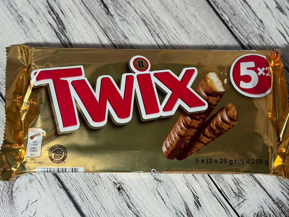 Шоколадні батончики Twix 5*(2*25 г) 250 г