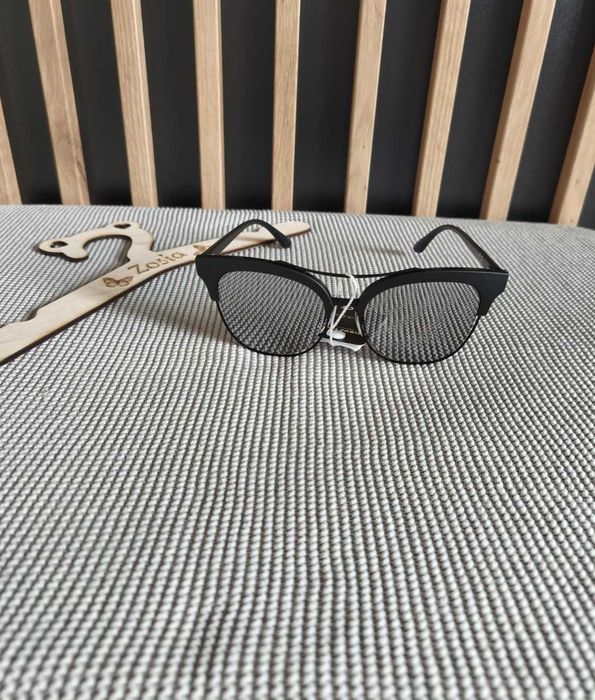 Nowe czarne damskie okulary przeciwsłoneczne modne czarne nr12 UV400