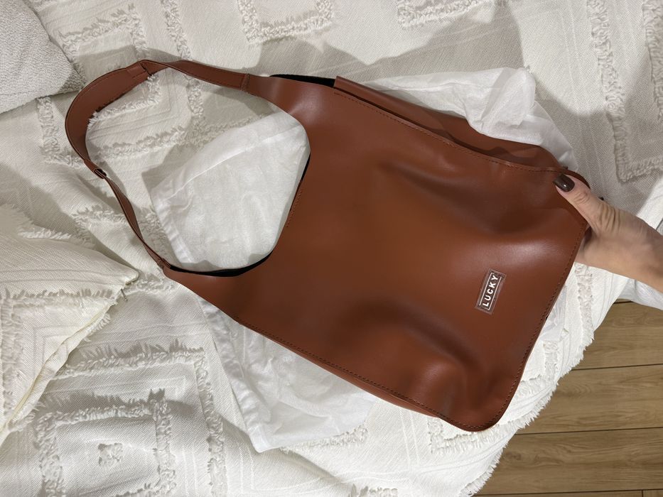 Нова жіноча сумка коричнева еко шопер Lucky