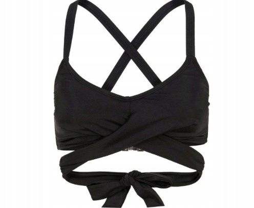 B.P.C biustonosz bikini bustier wiązany czarny 36.