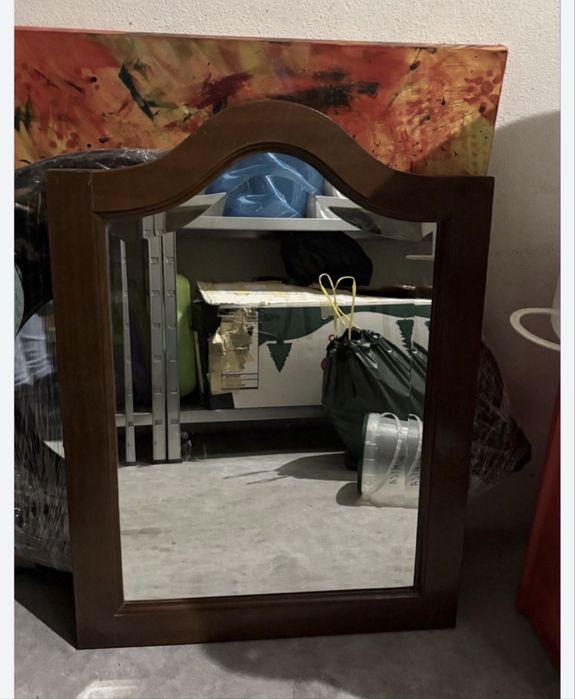 Espelho rebordo castanho