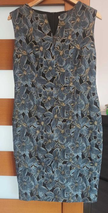 Sukienka midi, motyw kwiatów, rozmiar 44, Quiosque