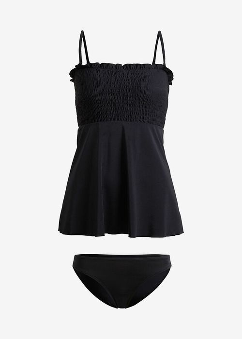 B.P.C tankini czarne marszczone z figami 44.