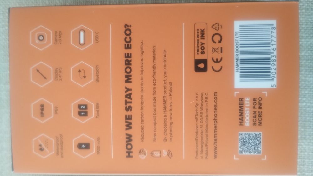 Telefon  HAMMER Boost LTE  myPhone  na gwarancji .