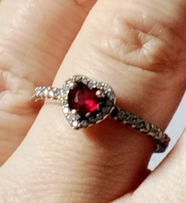 Nowy pierścionek Pandora ALE 925S 18 serce cyrkonie