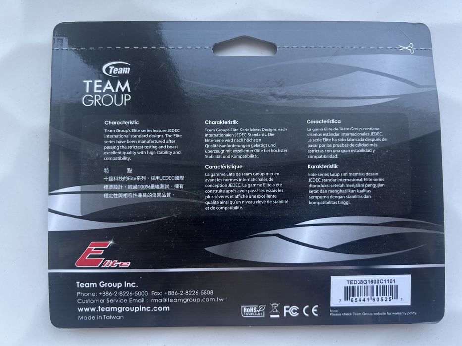 Новая память DDR 3 Team TEAM GROUP 8Gb 1600