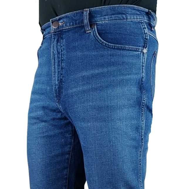 Męskie jeansy Wrangler River - True Tapered -Sundown Blue nowe W32/L34