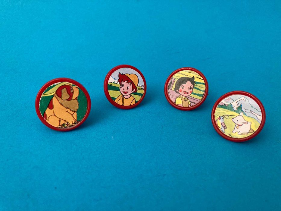 Lote de 4 Anéis em Plástico da Heidi Anos 70