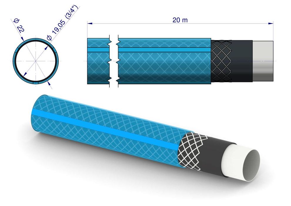 Wąż ogrodowy "STANDARD PLUS" FI 3/4". 20m / TEGER