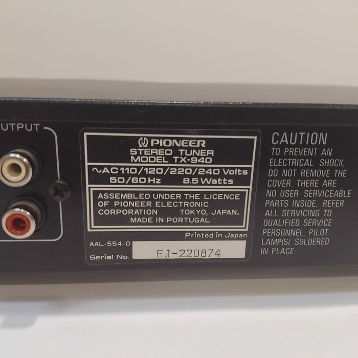 PIONEER Tuner Sintonizador Rádio TX-940