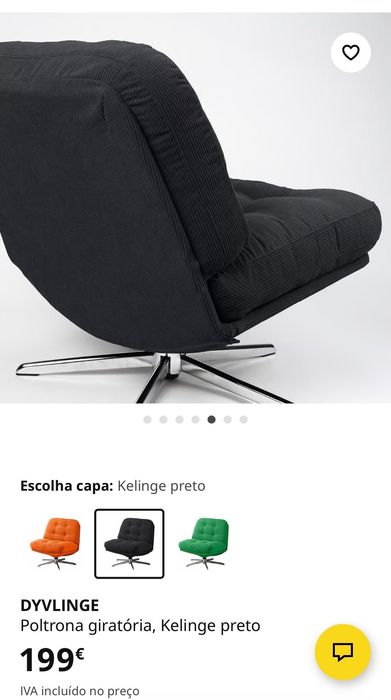 Cadeirão giratório DYVLINGE IKEA selado