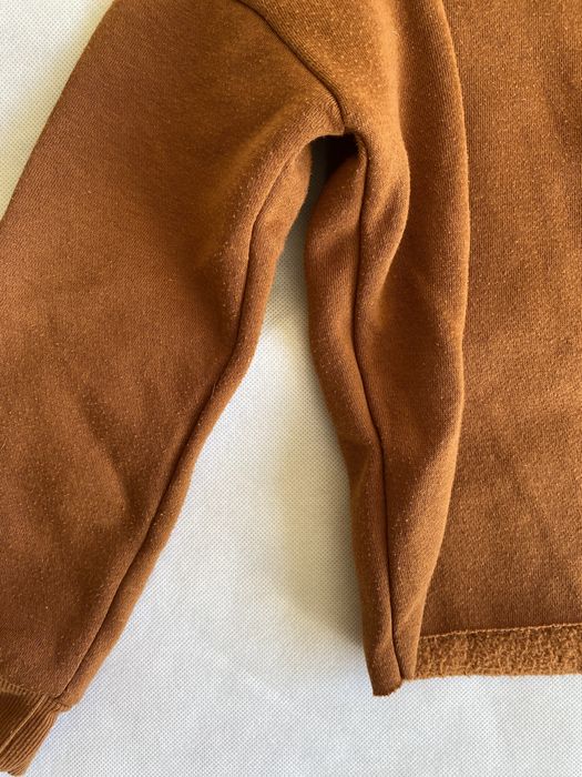 Brązowa bluza crop z napisem XXS