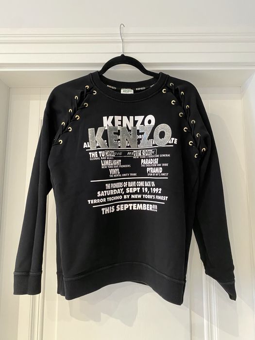 Oryginalna bluza Kenzo Glitter Sweatshirt rozmiar M czarna