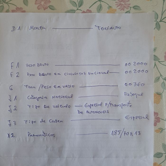 Porta carros com documentos porta máquinas reboque