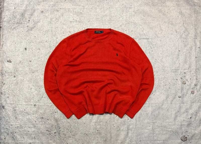 Pomarańczowy gruby sweterek Polo Ralph Lauren XL small pony