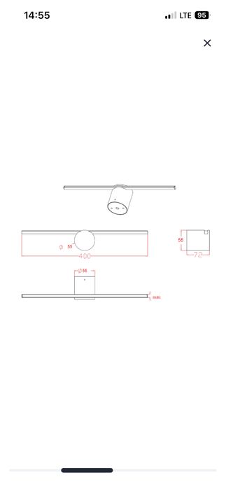 Kinkiet, lampka nad lustro 3000k