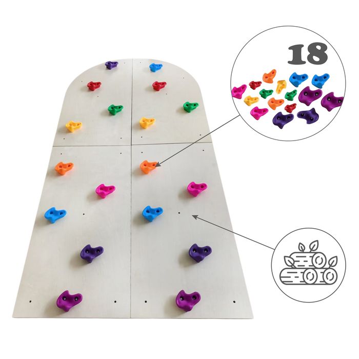 ścianka wspinaczkowa Lama - drewno/kolorowy