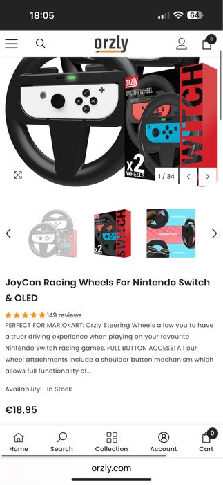 Orzly racing wheels para nintendo switch
