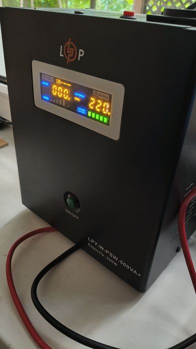 ДБЖ logic power 12V LPY-W-PSW-500VA+(350Вт)5A/10A з правильною синусоїдою з акумулятором qoltec lifepo4 50 Аh