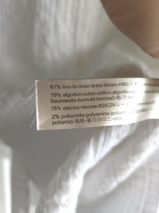 Koszula lniana Massimo Dutti r.42 biała przewiewna