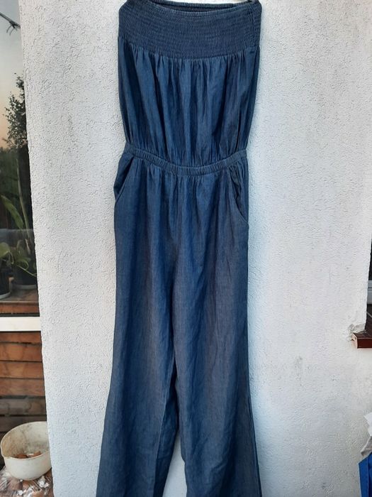 kombinezo damski , letni, bez ramiączek, jeans