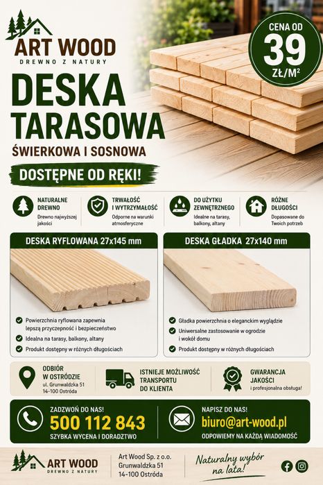 Deska tarasowa gladka oraz ryflowana