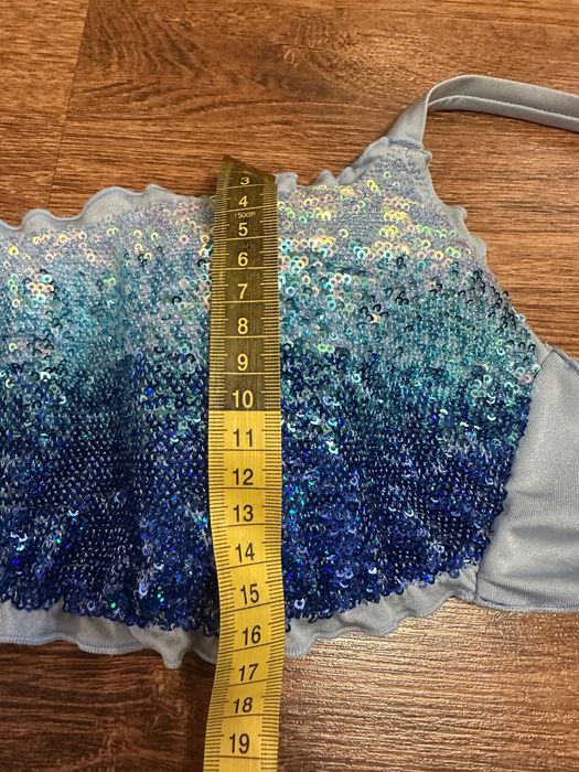 Niebieskie błękitne bikini cekiny Syrena wiązany Calzedonia Cobey M C
