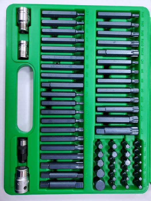Набор бит Torx, Hex, Spline, Ribe, SQ 60oд. GCAI600З TOPTUL