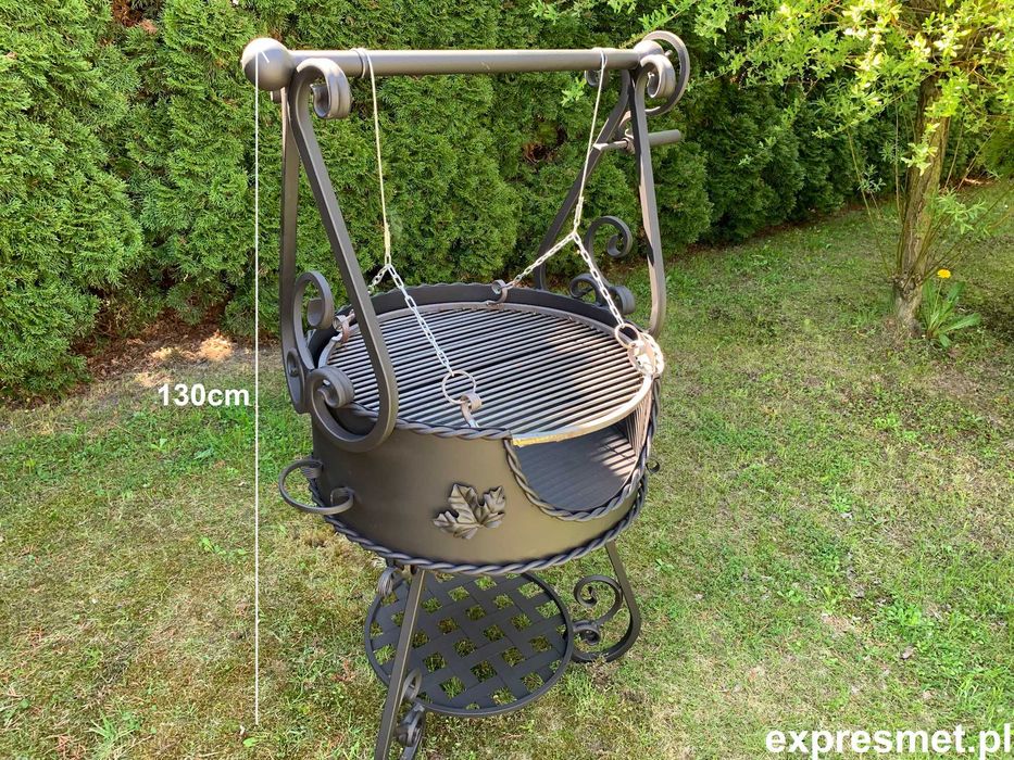 Nowy Grill ogrodowy KUTY solidny PIĘKNY GRIL DO OGRODU palenisko wędza