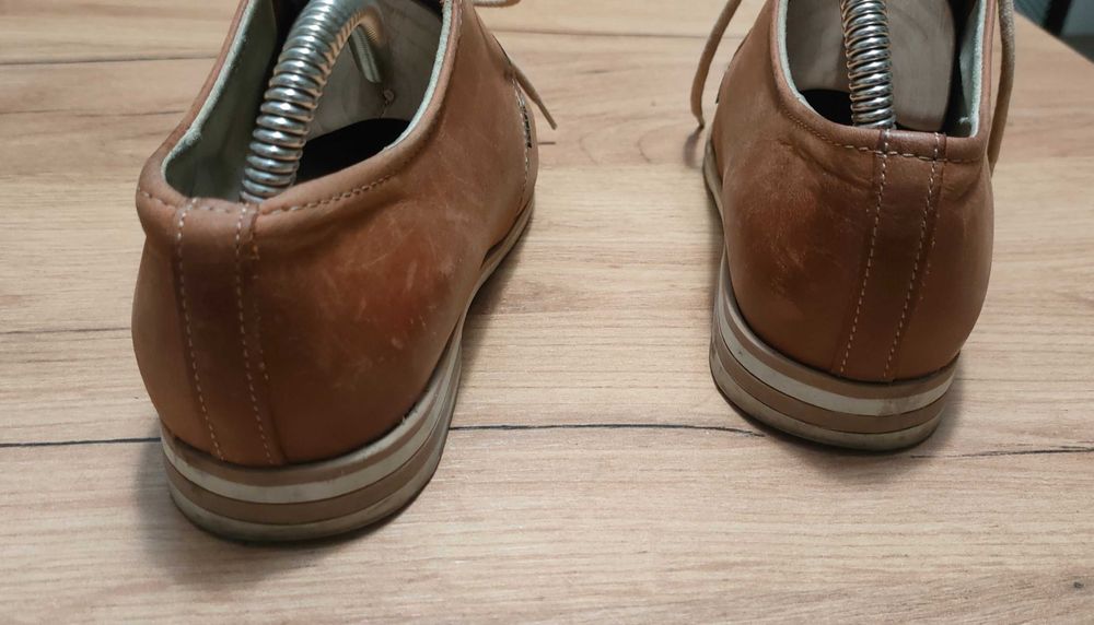 Koniakowe półbuty oksfordki 37 skóra