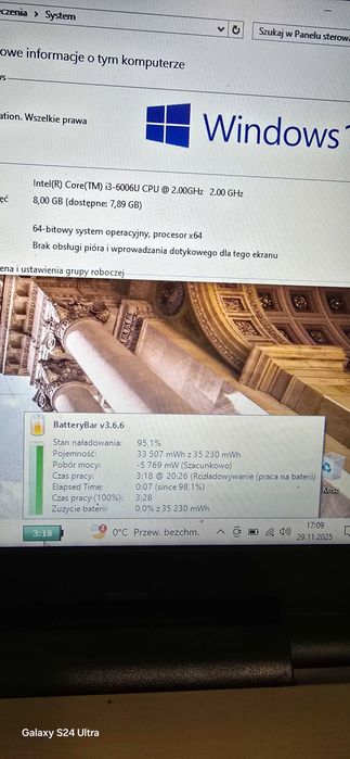 HP 15-AY536nw/i3/8gb/240gb ssd/Radeon R5 2gb/ zasilacz