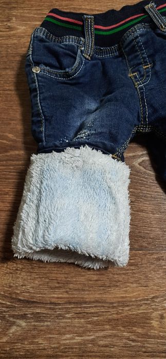 Джинсы зимние тёплые на меху на рост 68-74