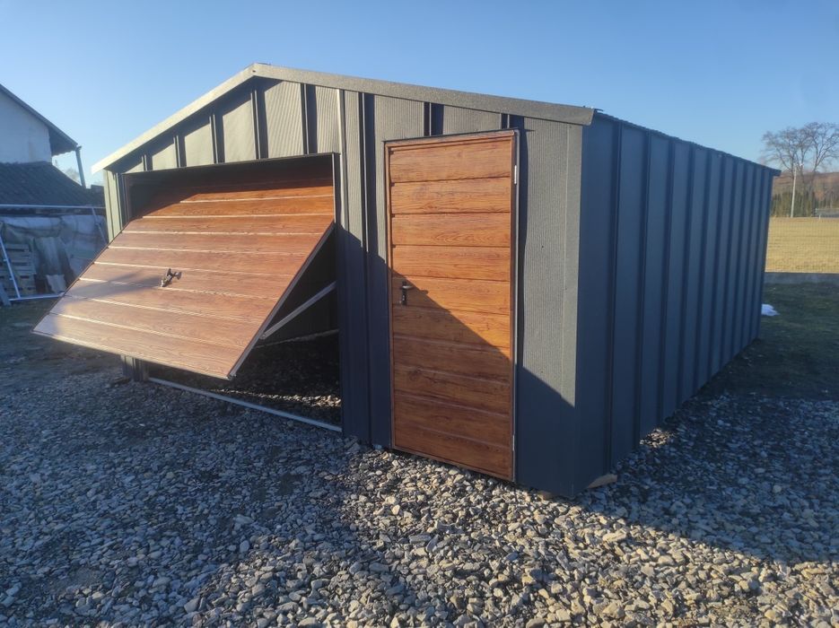 Garaż 5x6na rąbek grafit