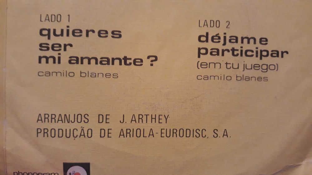 Camilo Sesto - Quieres ser mi amante ? - single vinil - portes incluíd