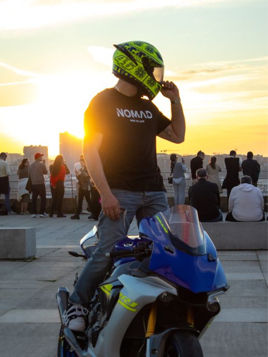 T-shirt Preta para Motard