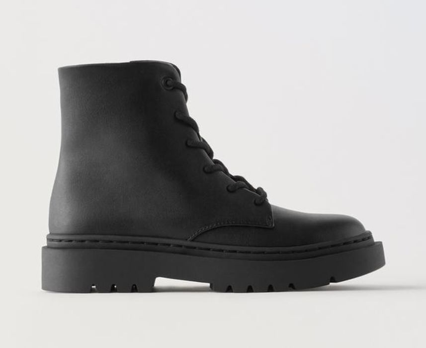 ZARA r.31 czarne, sznurowane botki, glany, kozaki skórzane.