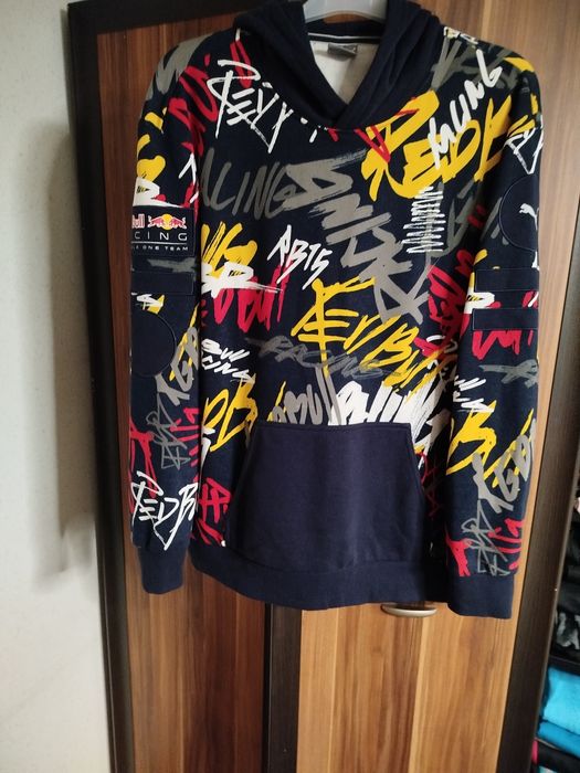 Bluza dresowa męska bawełniana z kapturem Puma rozmiar L/XL stan ideal