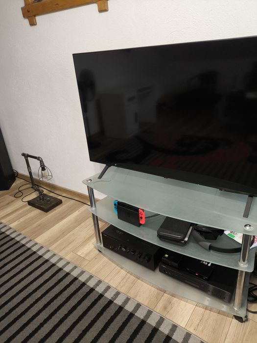 Stolik szklany półka pod TV telewizor