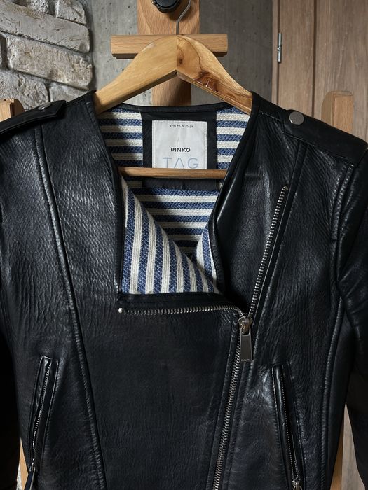 Кожаный жакет, куртка Pinko Tag, состояние нового