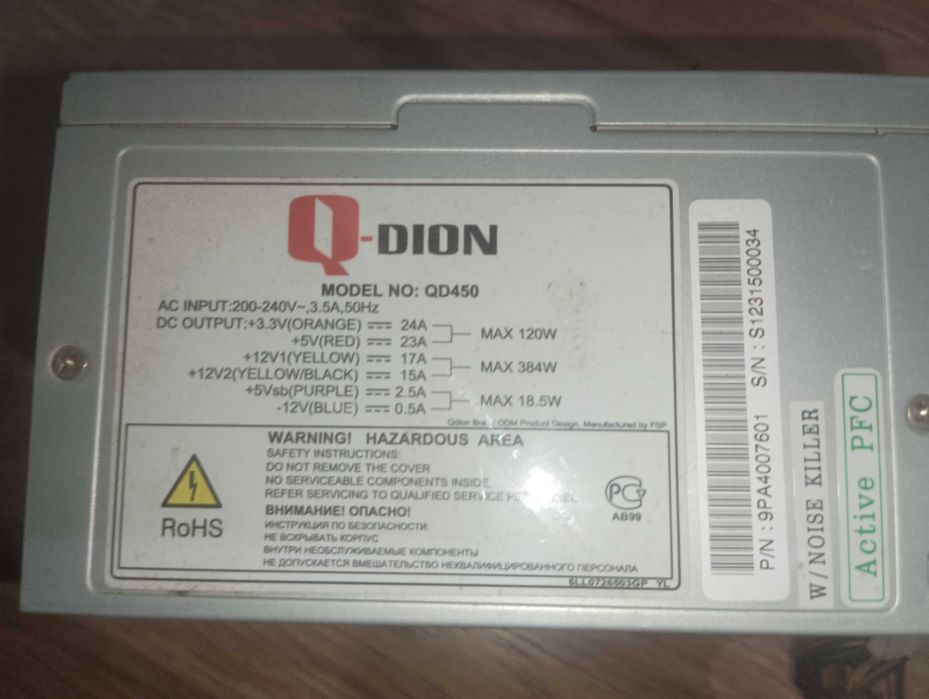 Блоки питания ПК 450W, 460W